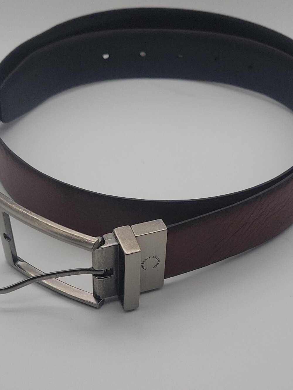 Hawker Rye Collection Men's Brown/Black Solid Belt Logo Buckle Size 36/90